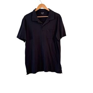 Du/Er Mens The Only Polo‎ Size XL Black Tennis Preppy Performance Pima Cotton